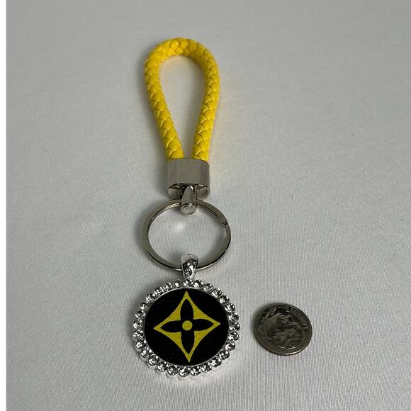 Louis Vuitton multicolor Murakami canvas Braided leather keychain Charm Yellow - Picture 4 of 4